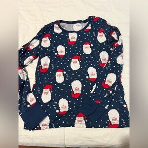 Old Navy Navy Blue Santa Pajama Top